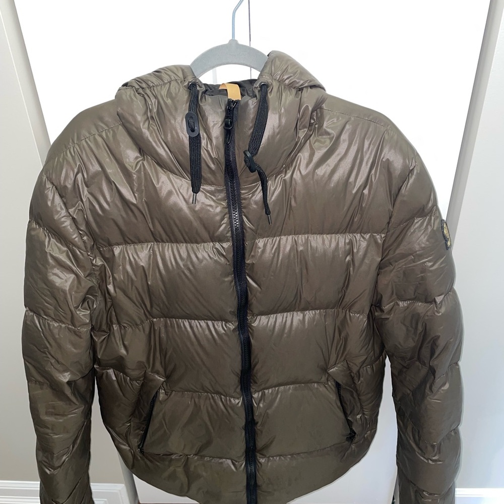 Men's Bottle Green Hooded Puffer Jacket